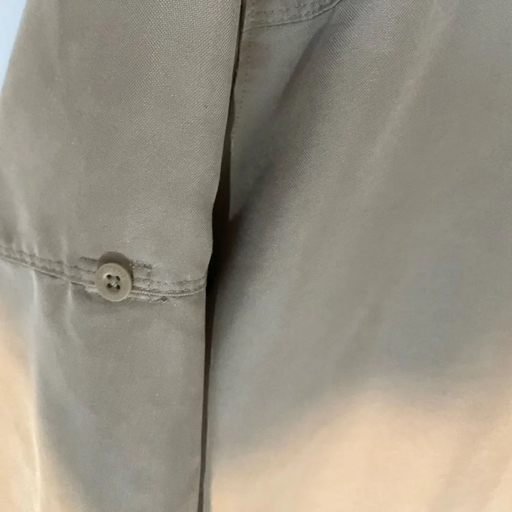 Men’s The North Face Button Down Utility Oxford Shirt Shacket, khaki, XL